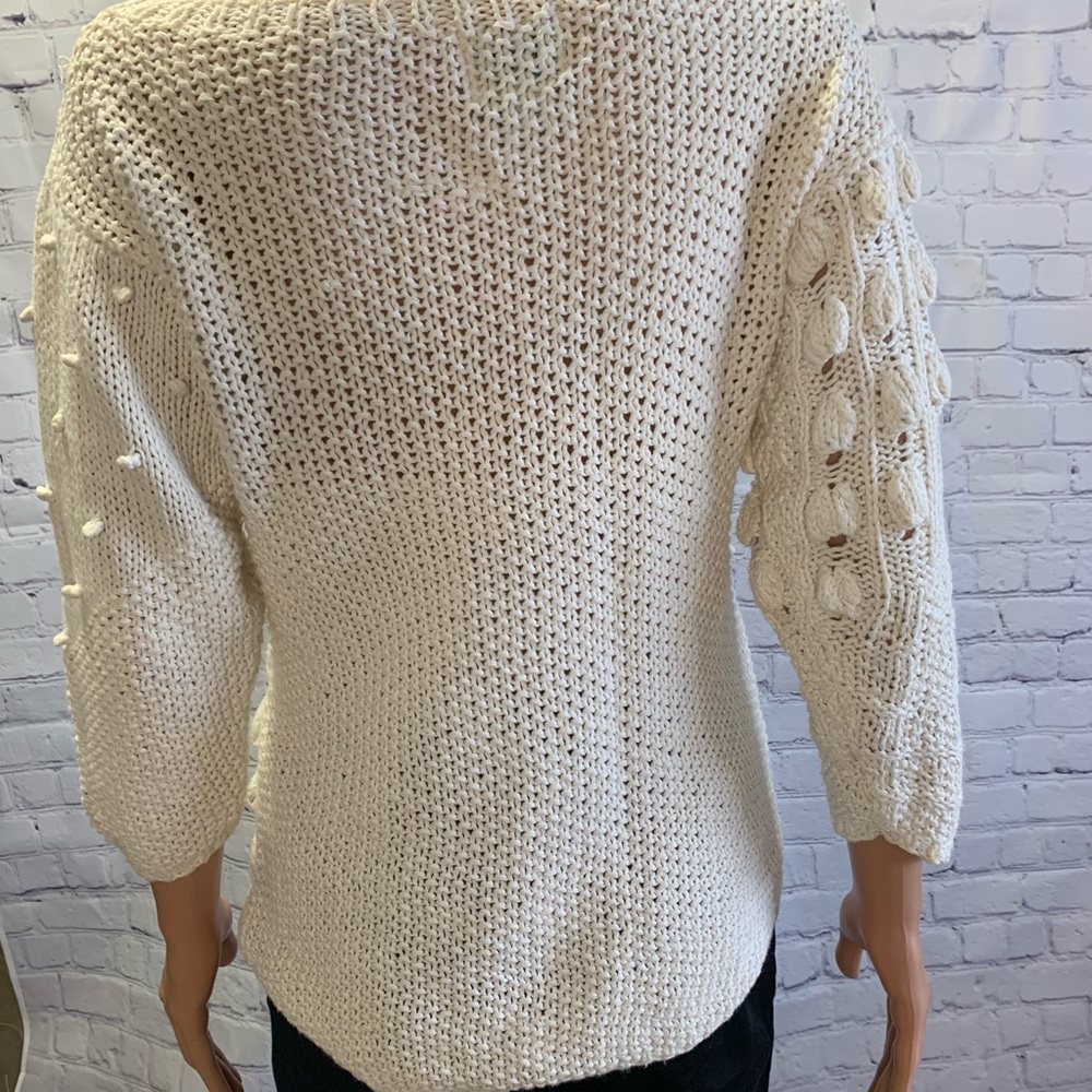 Hot Jazz by Christina Knit by hand! Vintage White boho sweater size medium - Picture 9 of 16